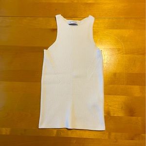BR Standard White Ribbed Sweater Tank Top